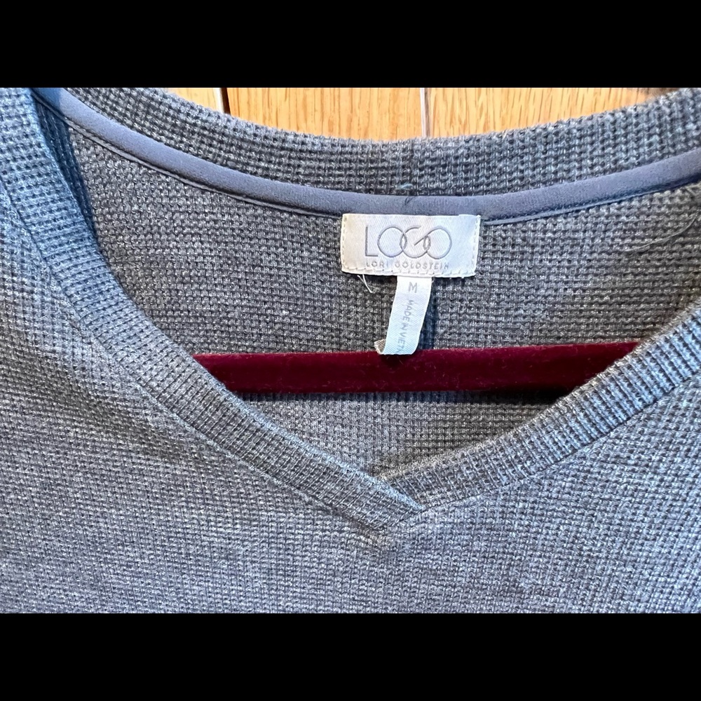 Logo Waffle Knit top with Chiffon, size M